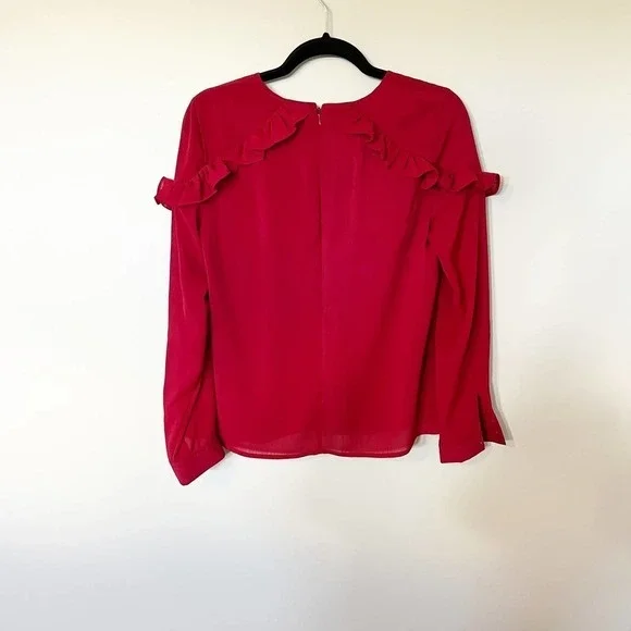 Rachel Parcell Red Ruffle Blouse - Picture 2 of 7